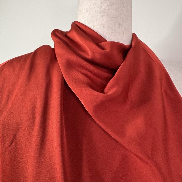 Johanna Ortiz Silk Bantu Mini Dress 6 NWT Terra Cotta Draped Cocktail Party - Picture 9 of 12